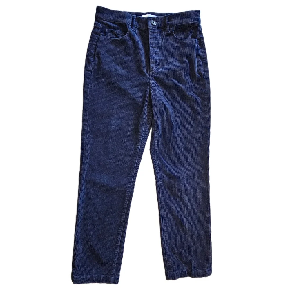 LOFT Women's Navy Syraight Corduroy Pants - Picture 4 of 12